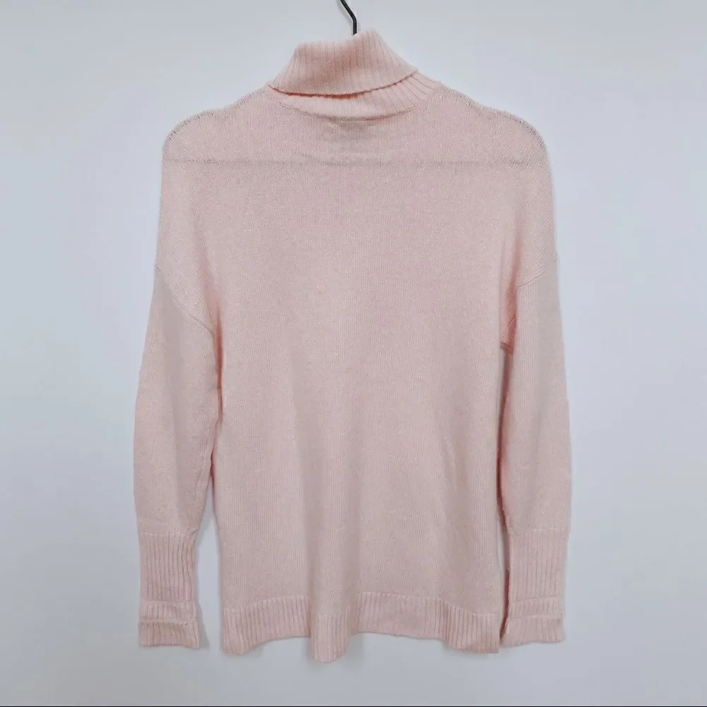 J. Crew Wool Blend Turtleneck Sweater Light Pastel Pink S